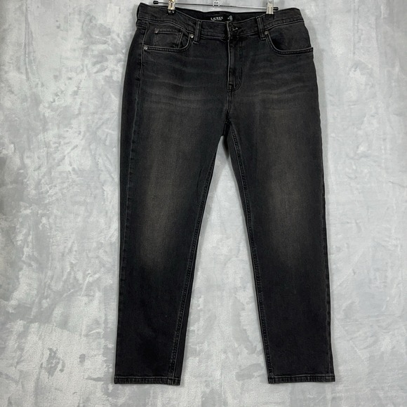 Ralph Lauren Black Label Denim - Lauren Ralph Lauren Black Label Women High Rise Straight Leg Jeans Black Size:10